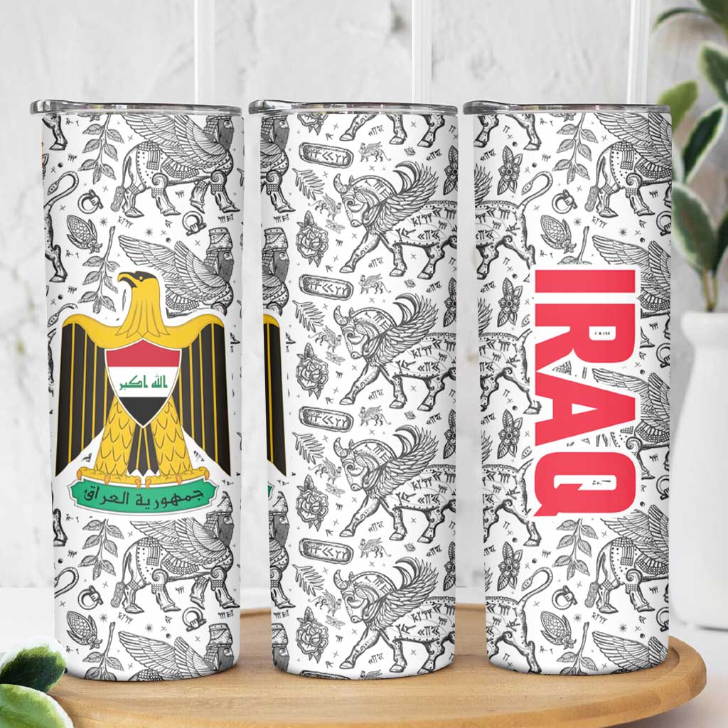 Iraq Ancient Mesopotamian Lamassu Skinny Tumbler with Mythical Motif Design - Wonder Print Shop