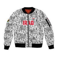 Iraq Ancient Mesopotamian Lamassu Sleeve Zip Bomber Jacket with Mythical Motif Design - Wonder Print Shop