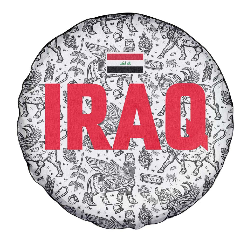 Iraq Ancient Mesopotamian Lamassu Spare Tire Cover with Mythical Motif Design - Wonder Print Shop