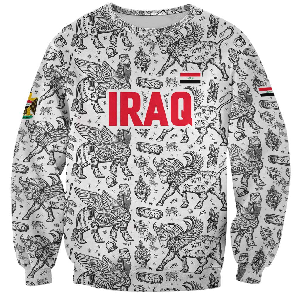 Iraq Ancient Mesopotamian Lamassu Sweatshirt with Mythical Motif Design - Wonder Print Shop