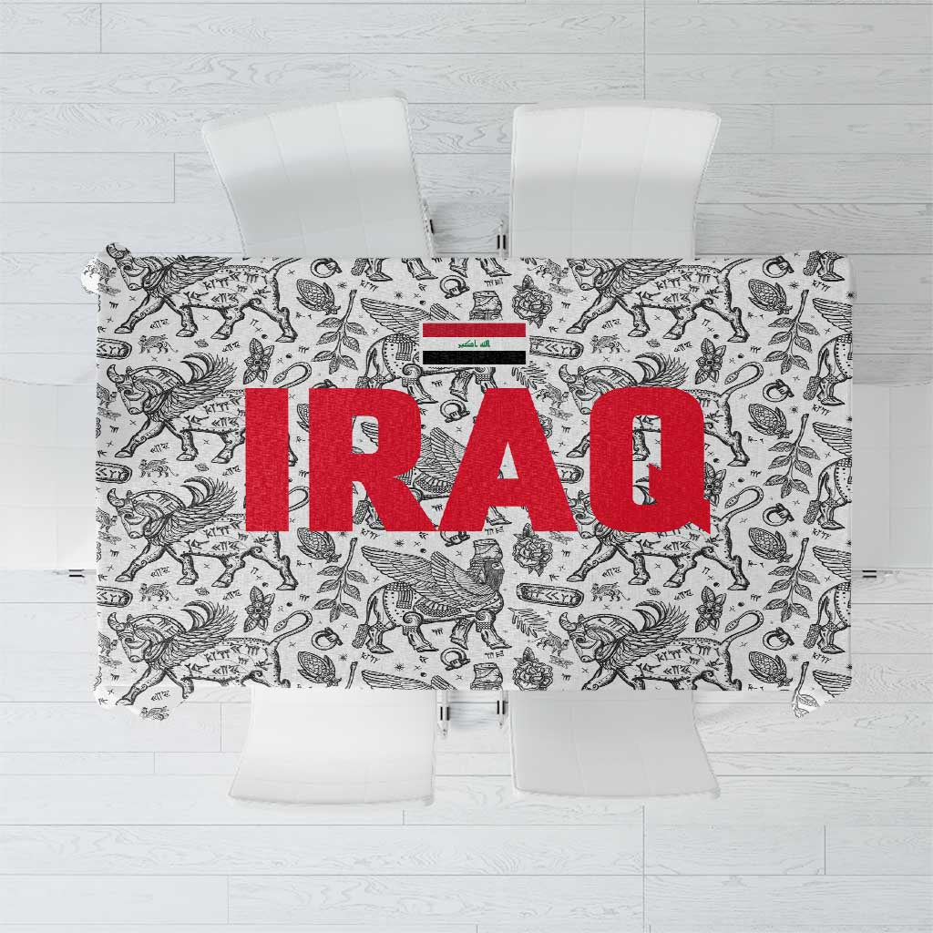 Iraq Ancient Mesopotamian Lamassu Tablecloth with Mythical Motif Design - Wonder Print Shop