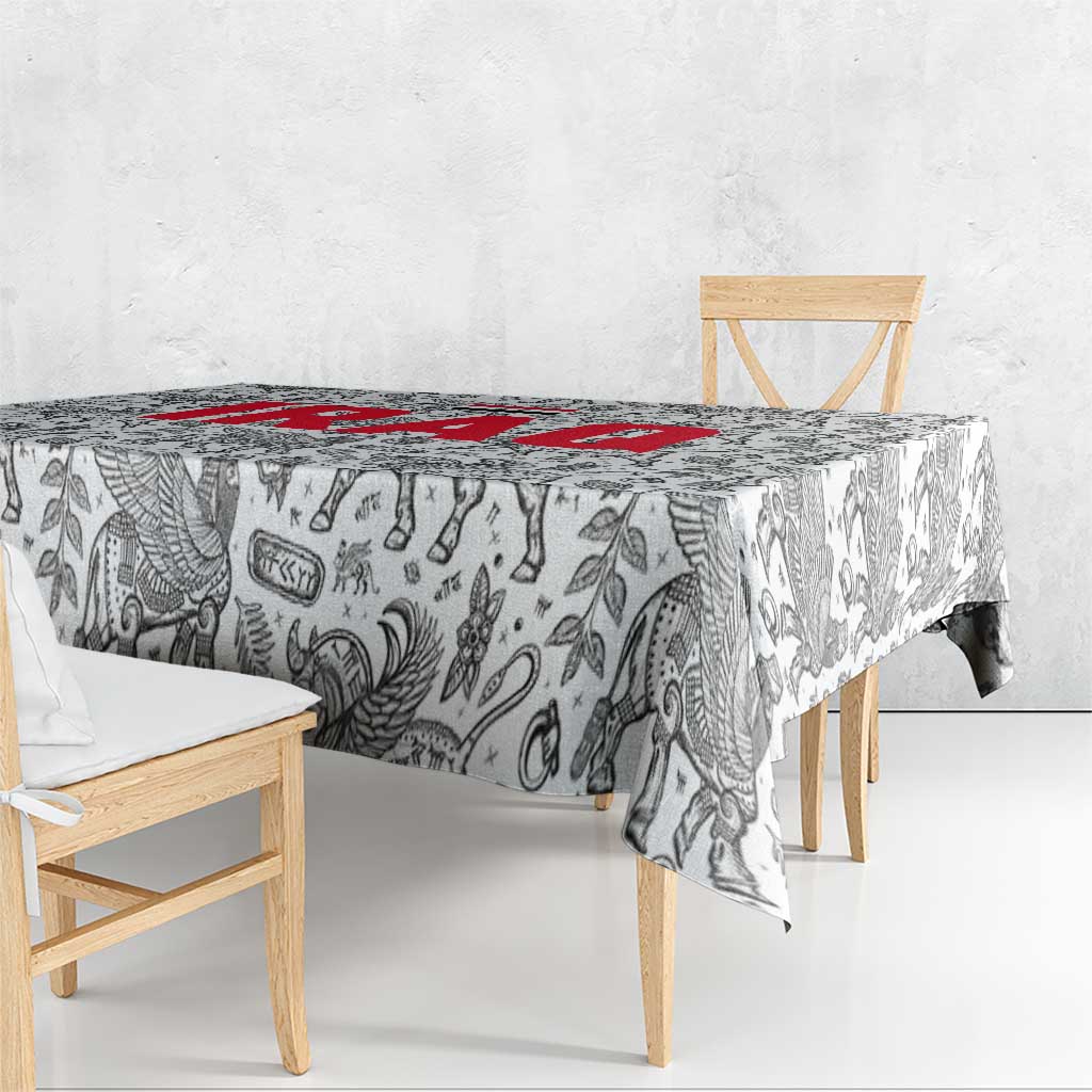 Iraq Ancient Mesopotamian Lamassu Tablecloth with Mythical Motif Design - Wonder Print Shop