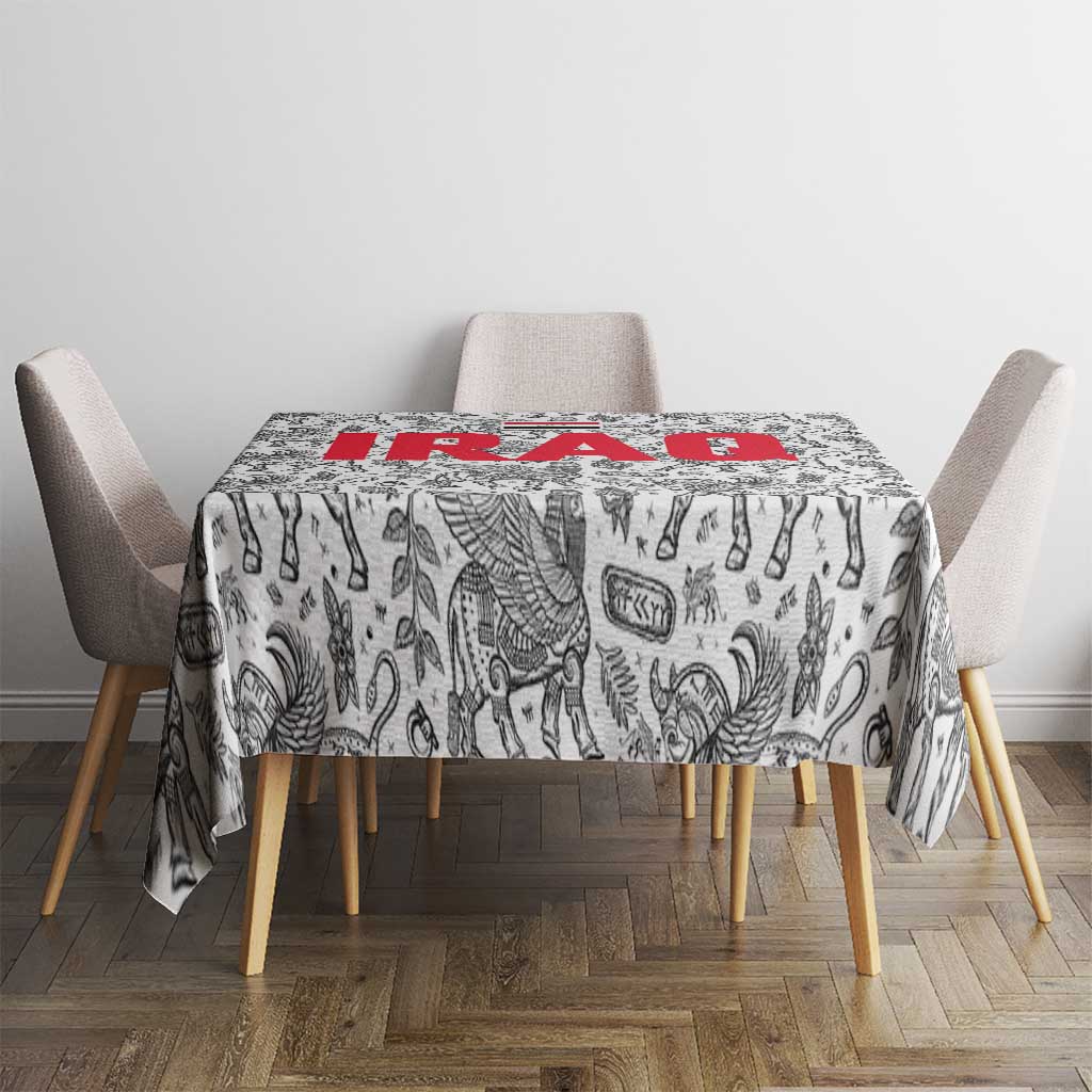 Iraq Ancient Mesopotamian Lamassu Tablecloth with Mythical Motif Design - Wonder Print Shop