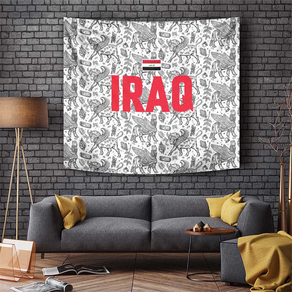 Iraq Ancient Mesopotamian Lamassu Tapestry with Mythical Motif Design - Wonder Print Shop