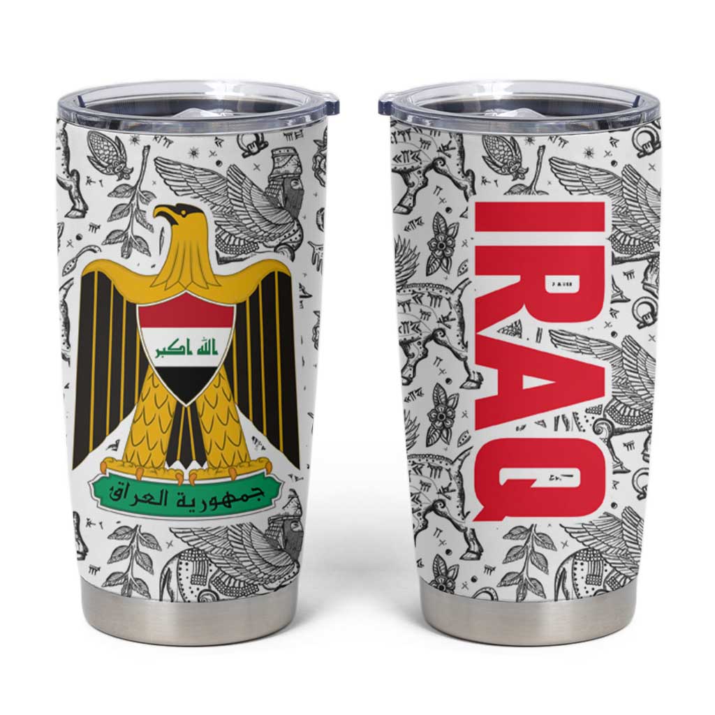 Iraq Ancient Mesopotamian Lamassu Tumbler Cup with Mythical Motif Design - Wonder Print Shop
