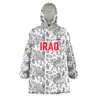 Iraq Ancient Mesopotamian Lamassu Wearable Blanket Hoodie with Mythical Motif Design - Wonder Print Shop