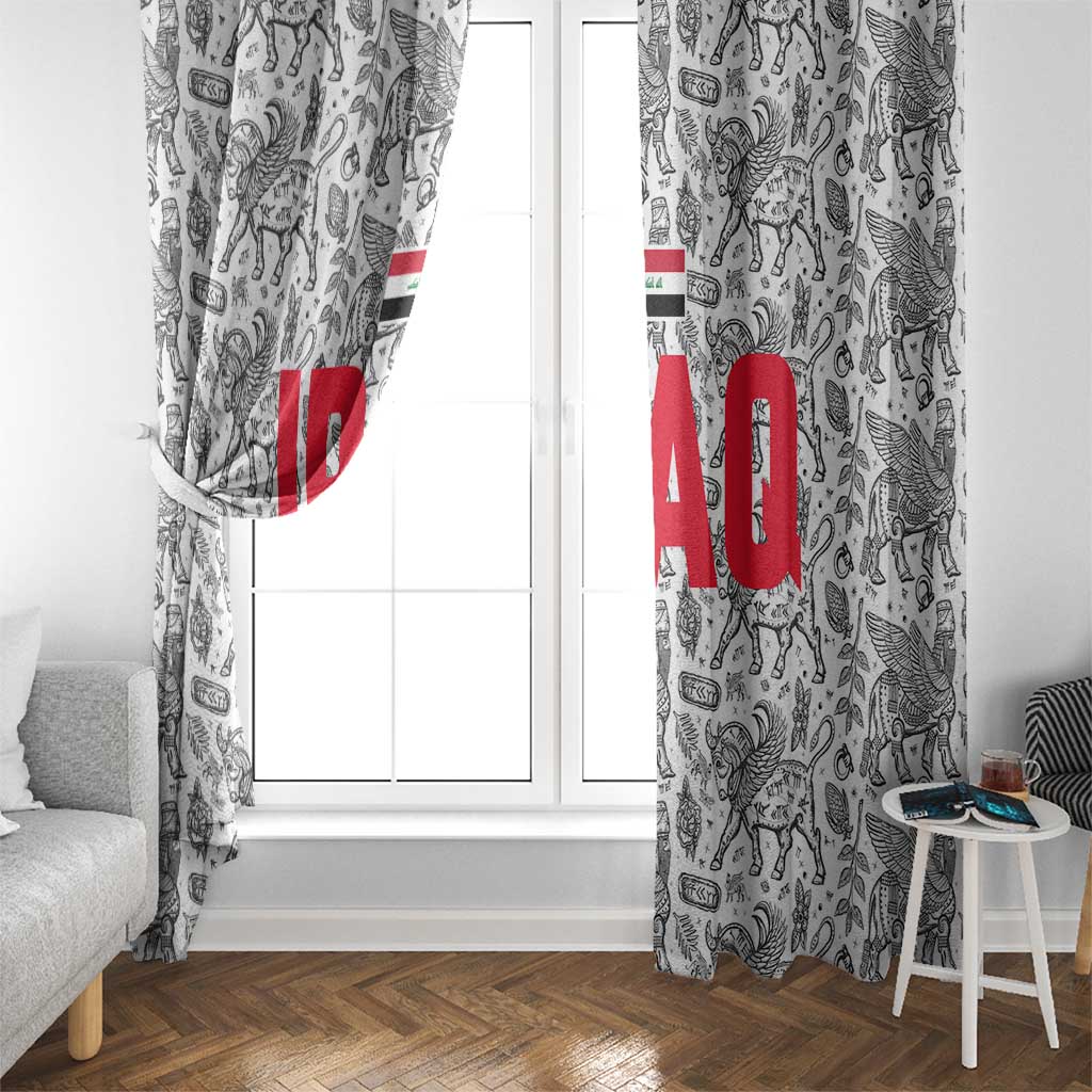 Iraq Ancient Mesopotamian Lamassu Window Curtain with Mythical Motif Design - Wonder Print Shop