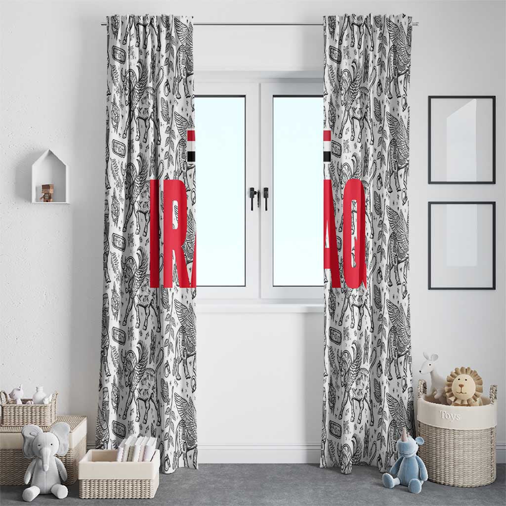 Iraq Ancient Mesopotamian Lamassu Window Curtain with Mythical Motif Design - Wonder Print Shop