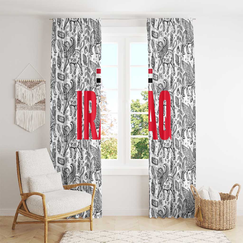 Iraq Ancient Mesopotamian Lamassu Window Curtain with Mythical Motif Design - Wonder Print Shop
