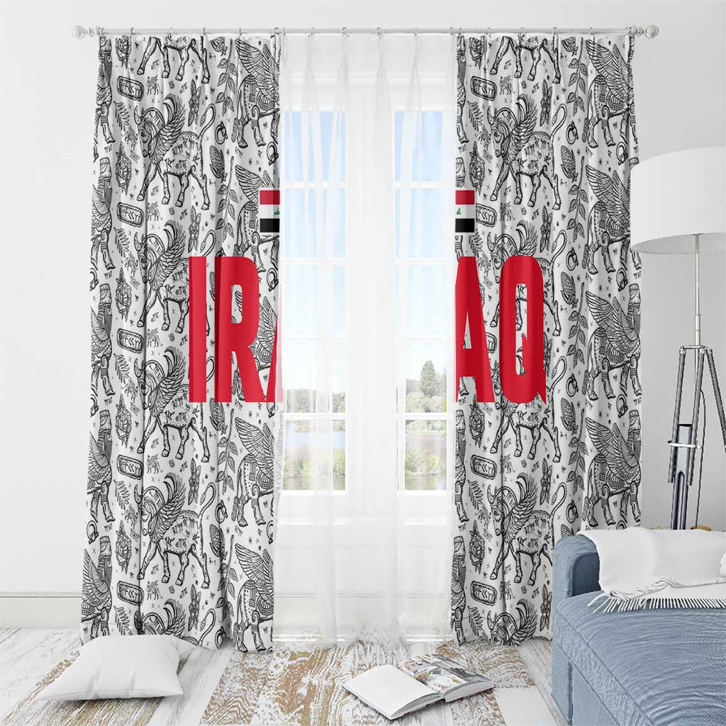 Iraq Ancient Mesopotamian Lamassu Window Curtain with Mythical Motif Design - Wonder Print Shop