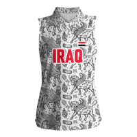Iraq Ancient Mesopotamian Lamassu Women Sleeveless Polo Shirt with Mythical Motif Design - Wonder Print Shop