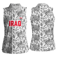 Iraq Ancient Mesopotamian Lamassu Women Sleeveless Polo Shirt with Mythical Motif Design - Wonder Print Shop