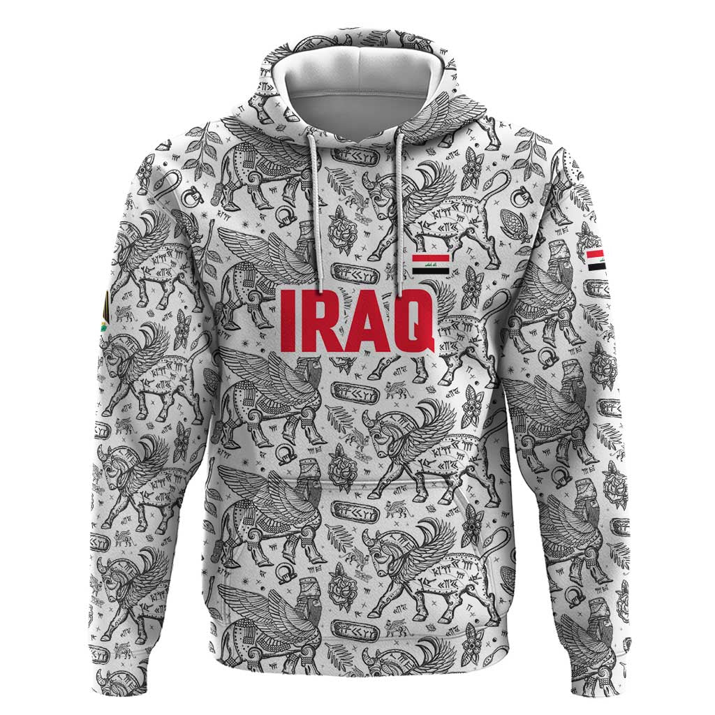 Iraq Ancient Mesopotamian Lamassu Zip Hoodie with Mythical Motif Design - Wonder Print Shop