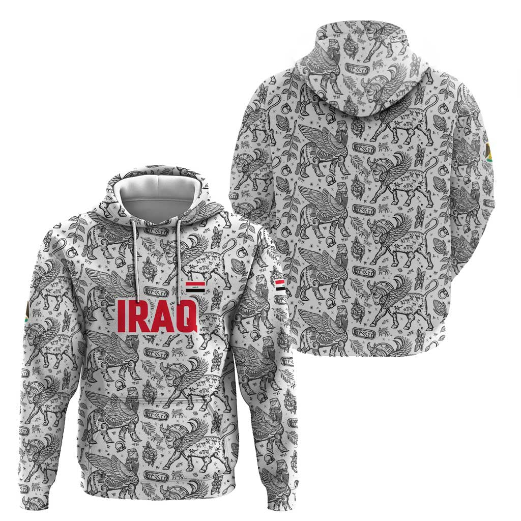 Iraq Ancient Mesopotamian Lamassu Zip Hoodie with Mythical Motif Design - Wonder Print Shop