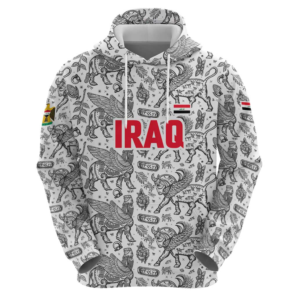 Iraq Ancient Mesopotamian Lamassu Zip Hoodie with Mythical Motif Design - Wonder Print Shop