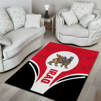 Iraq Area Rug with Lamassu Mythical Creature and National Map Design - Wonder Print Shop