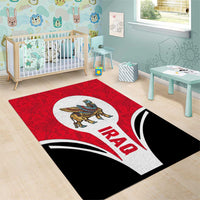 Iraq Area Rug with Lamassu Mythical Creature and National Map Design - Wonder Print Shop