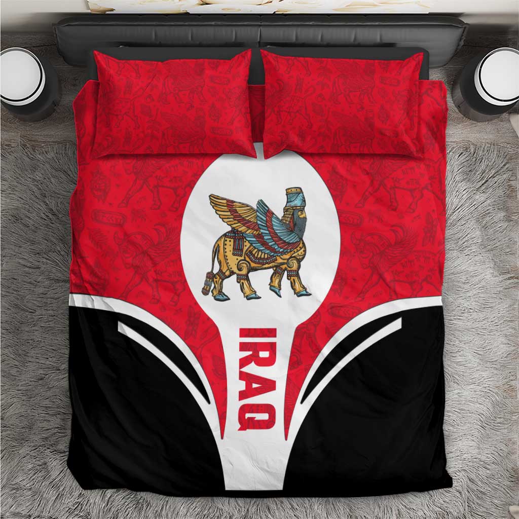 Iraq Bedding Set with Lamassu Mythical Creature and National Map Design - Wonder Print Shop