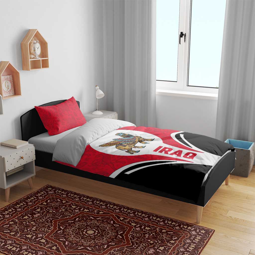 Iraq Bedding Set with Lamassu Mythical Creature and National Map Design - Wonder Print Shop