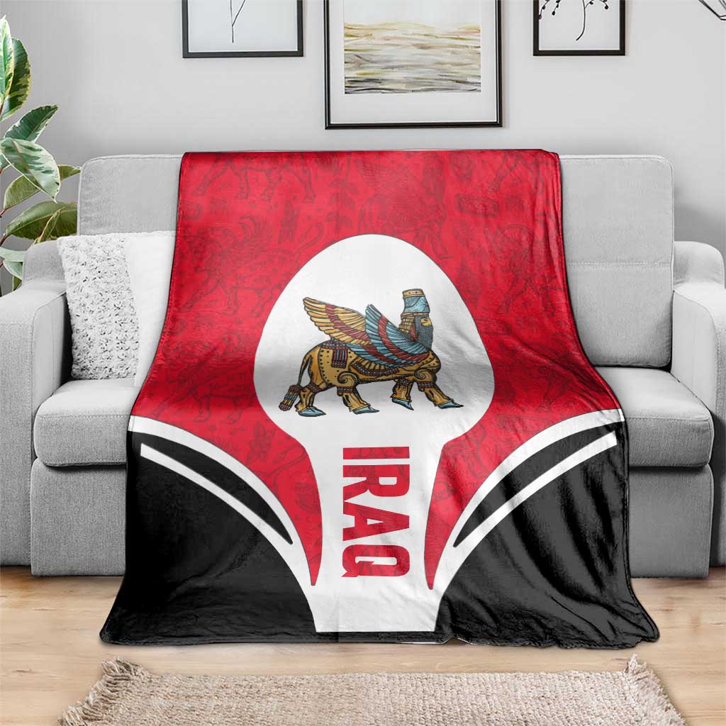 Iraq Blanket with Lamassu Mythical Creature and National Map Design - Wonder Print Shop