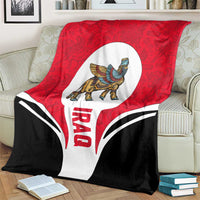 Iraq Blanket with Lamassu Mythical Creature and National Map Design - Wonder Print Shop