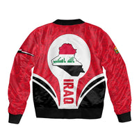 Iraq Bomber Jacket with Lamassu Mythical Creature and National Map Design - Wonder Print Shop