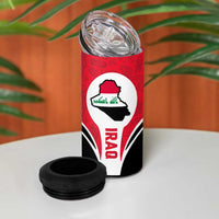 Iraq 4 in 1 Can Cooler Tumbler with Lamassu Mythical Creature and National Map Design - Wonder Print Shop