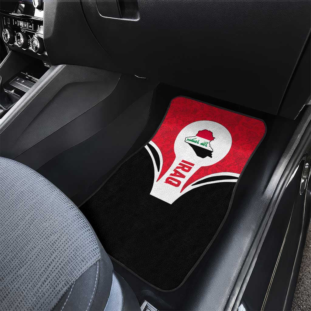 Iraq Car Mats with Lamassu Mythical Creature and National Map Design - Wonder Print Shop