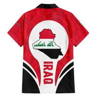 Iraq Family Matching Off The Shoulder Long Sleeve Dress and Hawaiian Shirt with Lamassu Mythical Creature and National Map Design - Wonder Print Shop