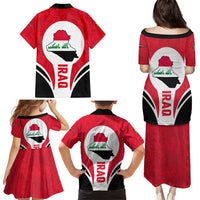 Iraq Family Matching Puletasi and Hawaiian Shirt with Lamassu Mythical Creature and National Map Design - Wonder Print Shop