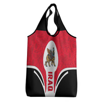 Iraq Grocery Bag with Lamassu Mythical Creature and National Map Design - Wonder Print Shop