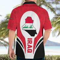 Iraq Hawaiian Shirt with Lamassu Mythical Creature and National Map Design - Wonder Print Shop