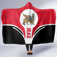 Iraq Hooded Blanket with Lamassu Mythical Creature and National Map Design - Wonder Print Shop