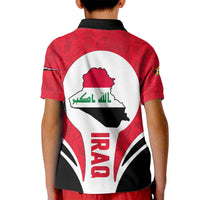 Iraq Kid Polo Shirt with Lamassu Mythical Creature and National Map Design - Wonder Print Shop