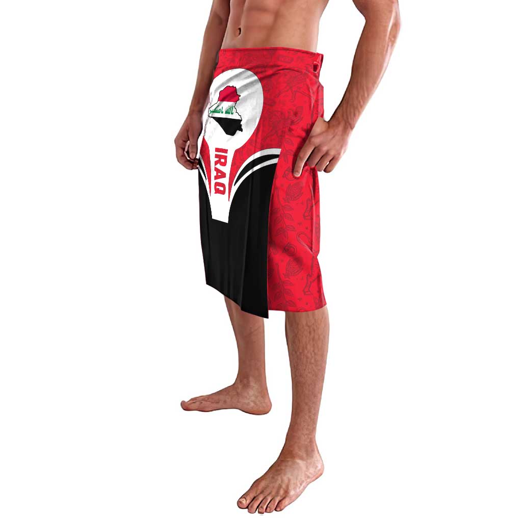 Iraq Lavalava with Lamassu Mythical Creature and National Map Design - Wonder Print Shop