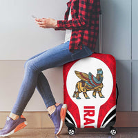 Iraq Luggage Cover with Lamassu Mythical Creature and National Map Design - Wonder Print Shop