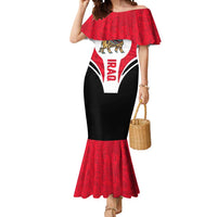 Iraq Mermaid Dress with Lamassu Mythical Creature and National Map Design - Wonder Print Shop