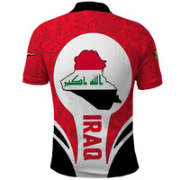 Iraq Polo Shirt with Lamassu Mythical Creature and National Map Design - Wonder Print Shop