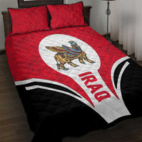 Iraq Quilt Bed Set with Lamassu Mythical Creature and National Map Design - Wonder Print Shop