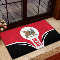 Iraq Rubber Doormat with Lamassu Mythical Creature and National Map Design - Wonder Print Shop