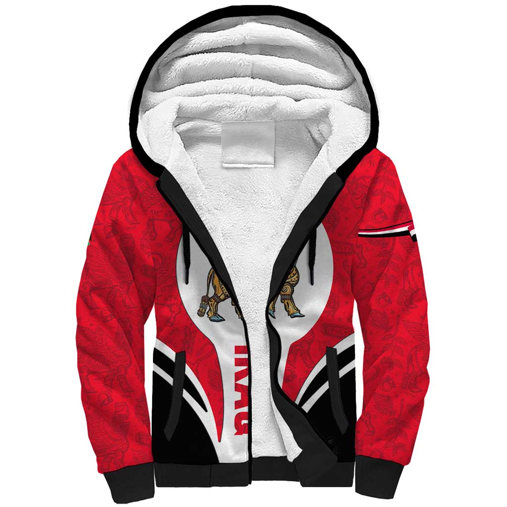 Iraq Sherpa Hoodie with Lamassu Mythical Creature and National Map Design - Wonder Print Shop