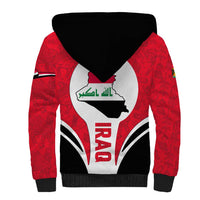 Iraq Sherpa Hoodie with Lamassu Mythical Creature and National Map Design - Wonder Print Shop