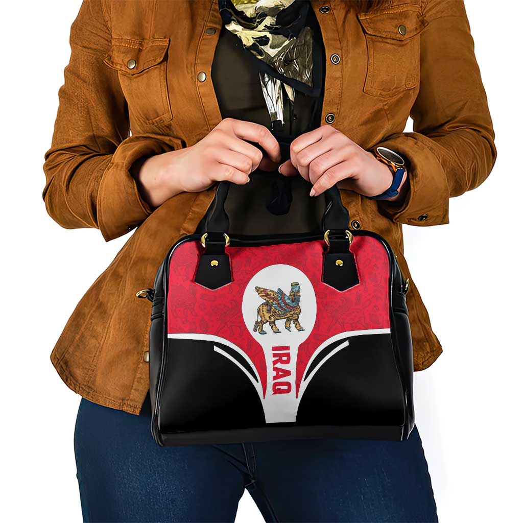 Iraq Shoulder Handbag with Lamassu Mythical Creature and National Map Design - Wonder Print Shop
