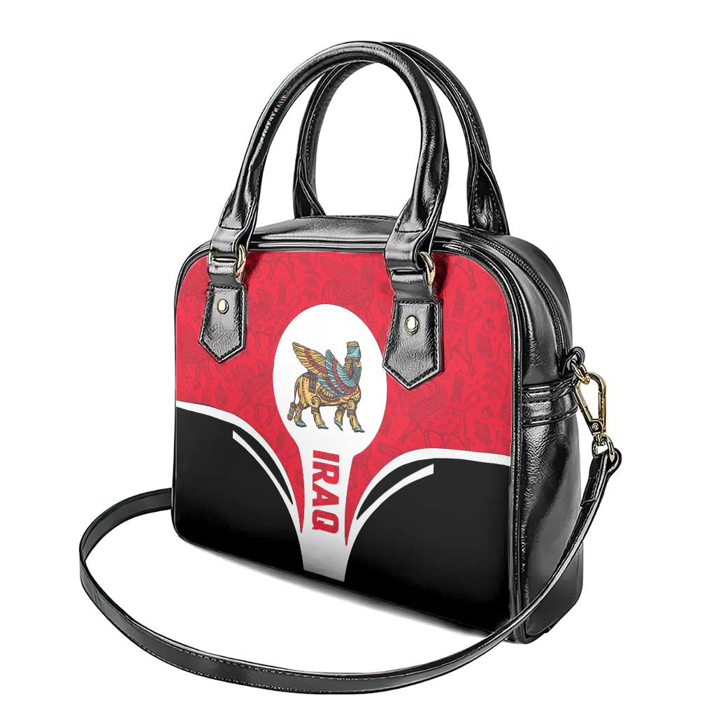 Iraq Shoulder Handbag with Lamassu Mythical Creature and National Map Design - Wonder Print Shop