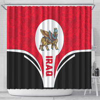 Iraq Shower Curtain with Lamassu Mythical Creature and National Map Design - Wonder Print Shop