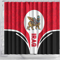 Iraq Shower Curtain with Lamassu Mythical Creature and National Map Design - Wonder Print Shop