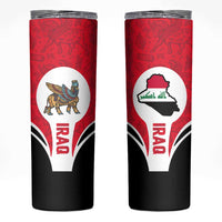 Iraq Skinny Tumbler with Lamassu Mythical Creature and National Map Design - Wonder Print Shop