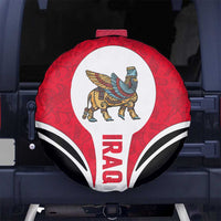 Iraq Spare Tire Cover with Lamassu Mythical Creature and National Map Design - Wonder Print Shop