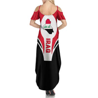 Iraq Summer Maxi Dress with Lamassu Mythical Creature and National Map Design - Wonder Print Shop