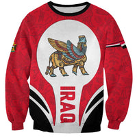 Iraq Sweatshirt with Lamassu Mythical Creature and National Map Design - Wonder Print Shop